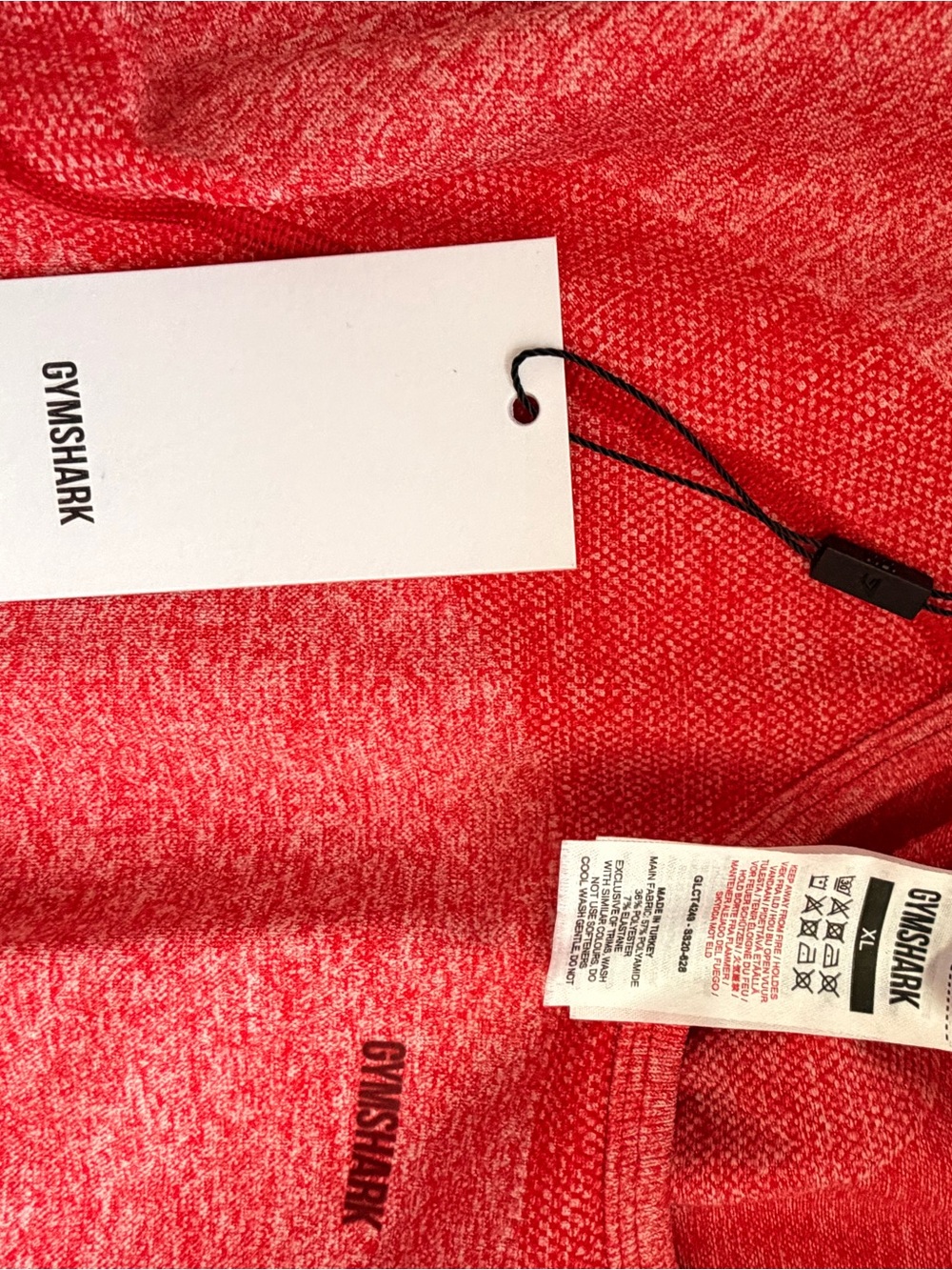 Gymshark Red Seamless Cropped Workout Top XLARGE - Picture 2 of 4
